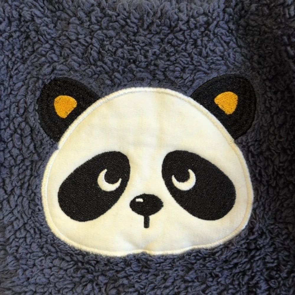 petit lem panda bear fluffy fleece sweatshirt 9 months baby - Picture 2 of 7
